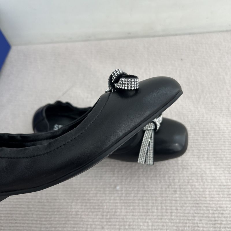 25 nuove scarpe da ballo con punta quadrata e fiocco per donna, in pelle di pecora, comode, con suola morbida e slip-on_voghion.com