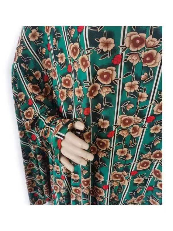 ChicShe Cross-Border Exclusive Fashion New Plus Size Printed Fabric Women's Long Robe Floral Set Ethnic Style Dress Wholesale_voghion.com