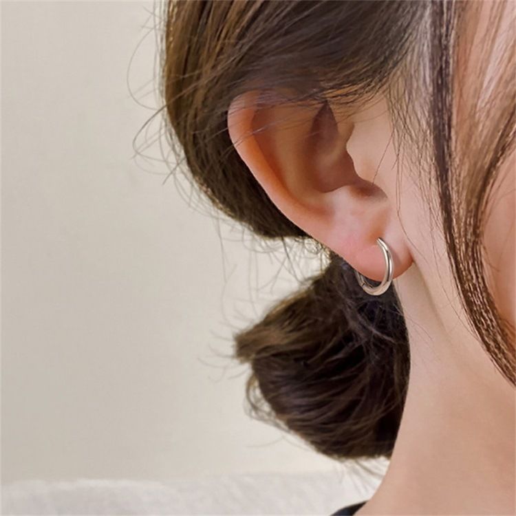 Women's Jewelry Stainless Steel Hoop Earrings Simple Gold Plated Earrings Men's And Women's Ear Clips Jewelry_voghion.com