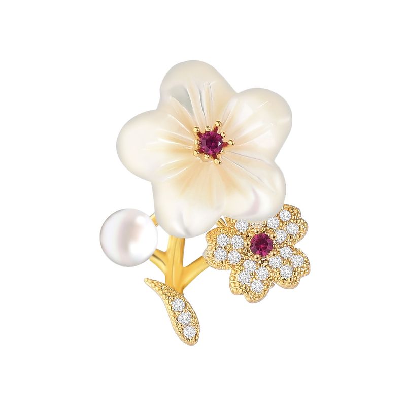 Nuovo grazioso spillone a forma di conchiglia in stile cinese con temperamento creativo, spilla a forma di fiore di prugna con fibbia antiscivolo, accessorio semplice_voghion.com