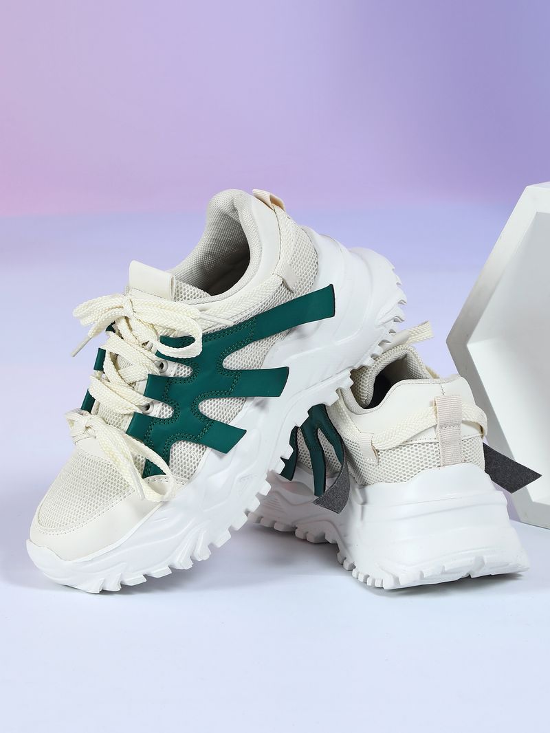 Trendy thick soles increased height, with breathable mesh surface, comfortable casual sports shoes, fashionable_voghion.com