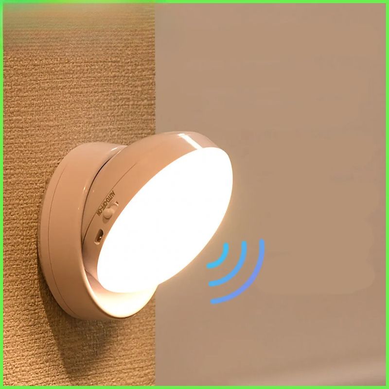 Night Light Motion Sensor Light Rechargeable Wireless LED Lighting 360 Rotating Magnetic For Room Bedside Table Cabinet Lighting_voghion.com