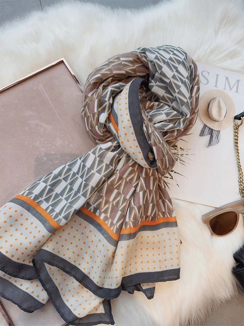 Autunno e inverno nuovi pois geometrici con sciarpa da cappotto in cotone e lino sciarpa lunga in seta sciarpa calda da donna scialle sottile a doppio uso_voghion.com