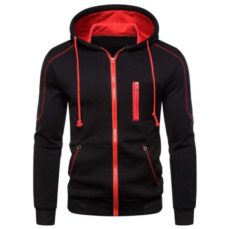 Herrenbekleidung Jacke Herren Reißverschluss Kapuze Sport Herren Freizeitpullover_voghion.com