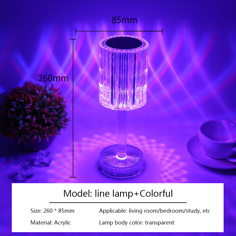 Bunte dekorative Kristall-Tischlampe, Rosen-Atmosphäre, Tischlampe, wiederaufladbar, für Schlafzimmer, Schlaf, Nachttisch, Nachtlicht_voghion.com
