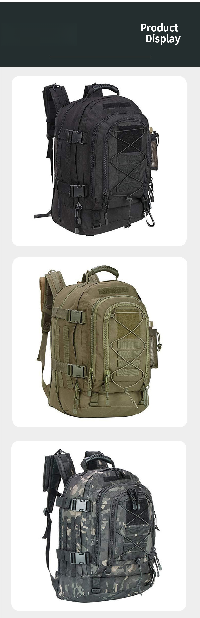 Kamuflaažtaktikaline seljakott, välistingimustes sportimiseks, matkamiseks, jalgrattasõiduks, pritsmekindel suure mahutavusega seljakott_voghion.com