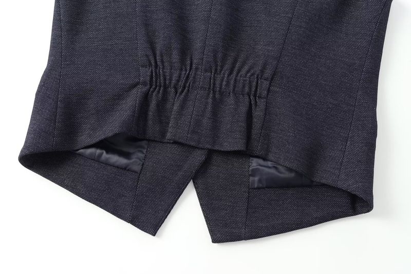 Women's clothing 2024 summer new item denim linen suit vest lantern pants set_voghion.com