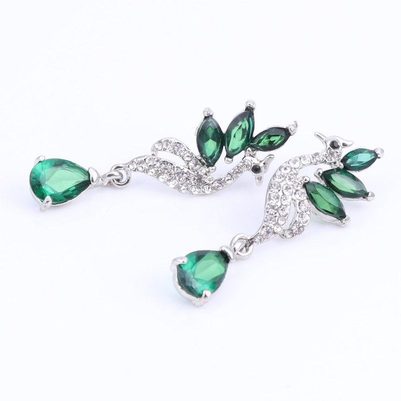 Squisito zircone cristallo fenice collana orecchino set di gioielli da sposa per le donne regalo festa nuziale ballo di fine anno_voghion.com