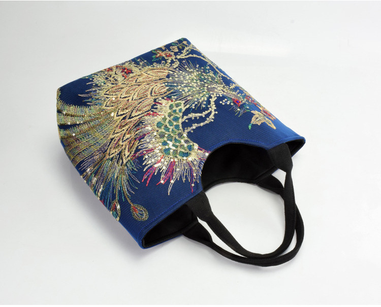 Sac à main de style ethnique brodé grande capacité bandoulière sac à bandoulière rétro toile brodée sac à main à bandoulière unique pour femme_voghion.com