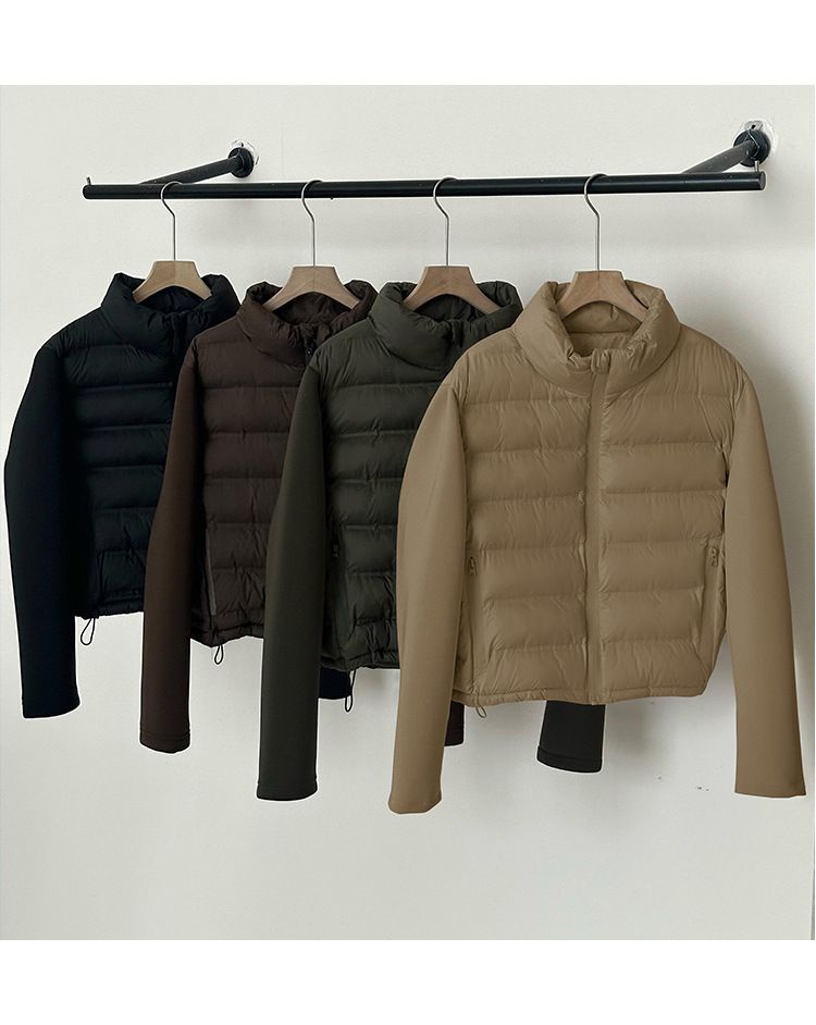 Women Down Cotton Jackets Autumn Winter Casual Patchwork Long Sleeve Quilted Coats American Style Female Short Warm Coats_voghion.com