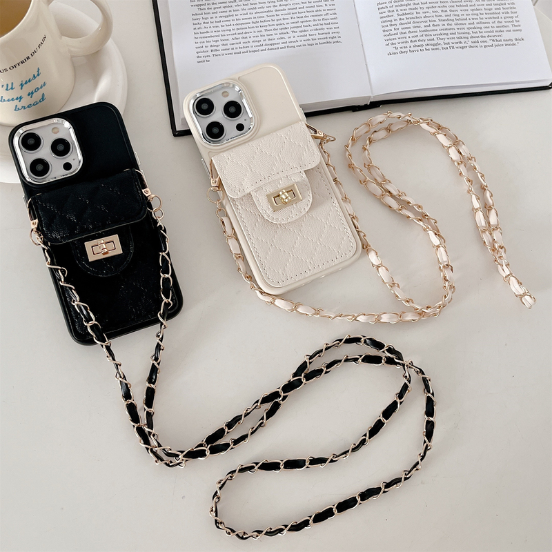 Mobile Phone Case Diagonal Card Holder Suitable For Apple 14Promax Mobile Phone Case Iphone13 Strap 12 Light Luxury 11/xs_voghion.com