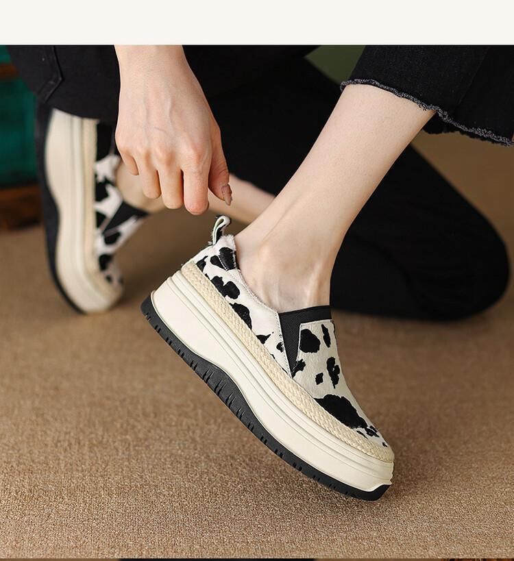 2025 Primavera Nuovo Spessore Color Block Testa Rotonda Antiscivolo Versatile Casual Panna Panna Fondo Pigro Un Passo Singolo Donna_voghion.com