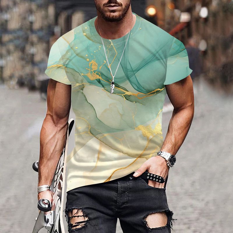 2024 Heißer Verkauf 3D Digitaldruck Sommer Neuer Trend Kreatives Kurzarm-T-Shirt für Männer_voghion.com