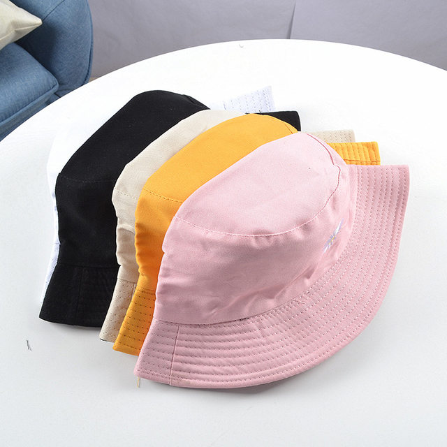 Daisies Embroidered Buckets Hat Cow Women Transparent Lace Flower Beach Panama Hats Top Snapback Fashion Daisy Sun Cap Summer_voghion.com