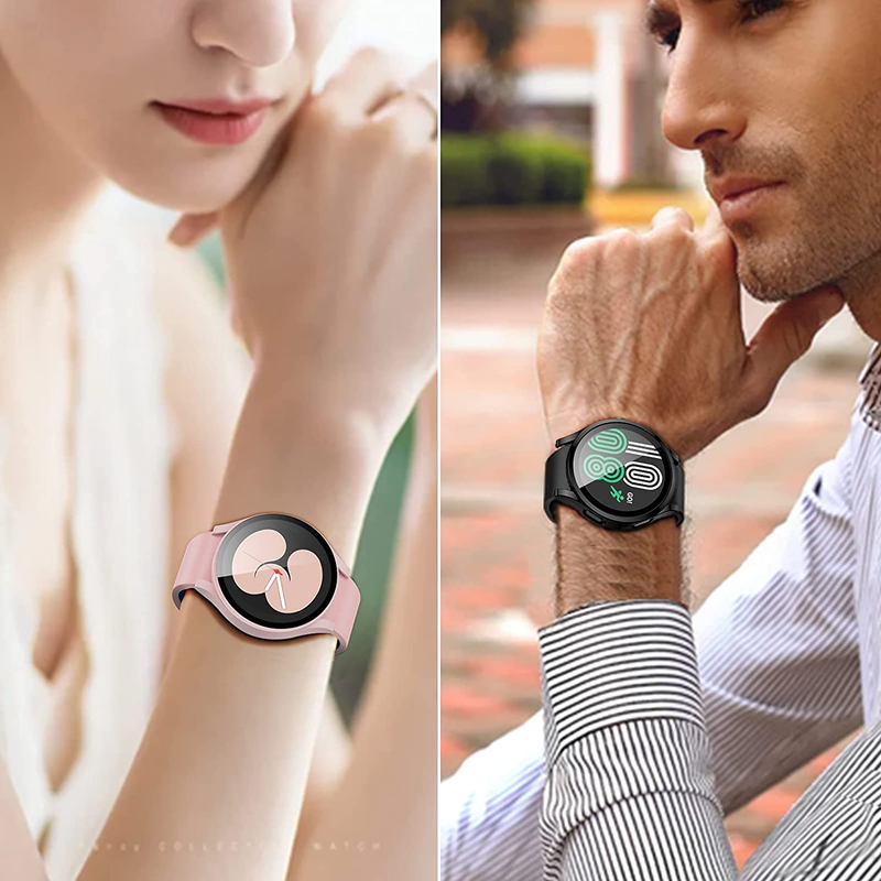 Husă de sticlă pentru Samsung Galaxy Watch 4, 44 mm, 40 mm, accesorii, husă anti-cădere pentru PC + protecție ecran pentru Galaxy Watch 5_voghion.com