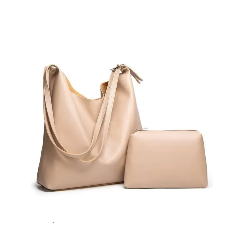 Designer 2025 Fashion 2-Piece Handbag Retro Simple Large-Capacity Bucket Shoulder And Zipper Anti-Theft Small Purse In_voghion.com