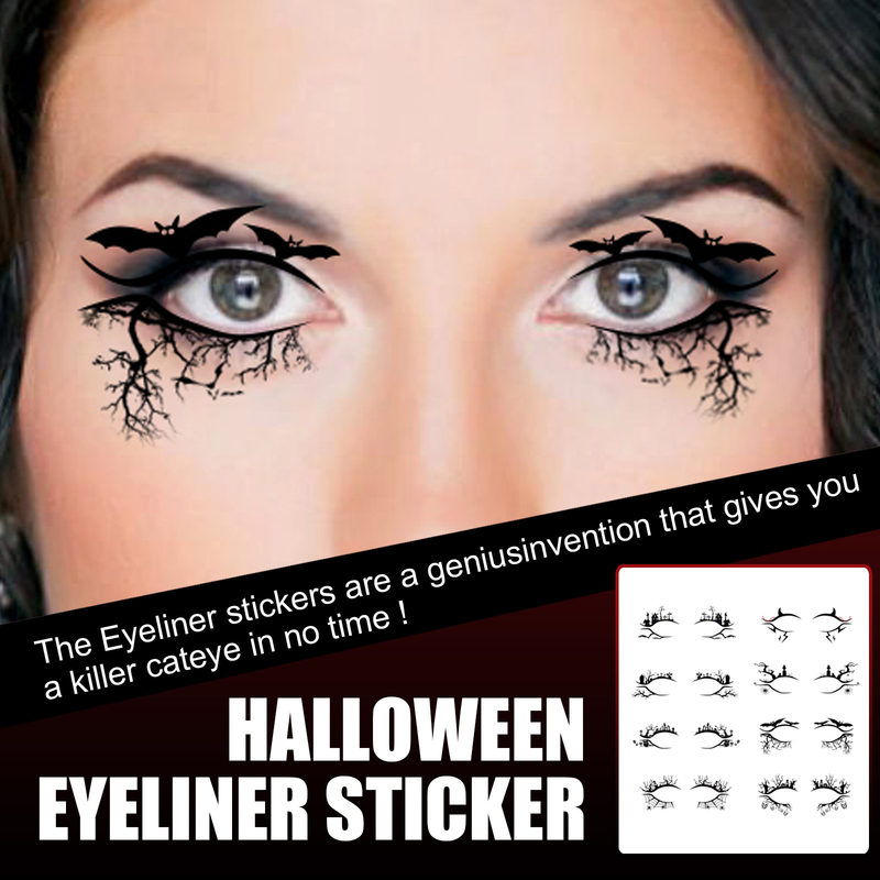 skrämmande Halloween mode fest smink verktyg fladdermus spindel dekoration eyeliner ögonskugga stick_voghion.com