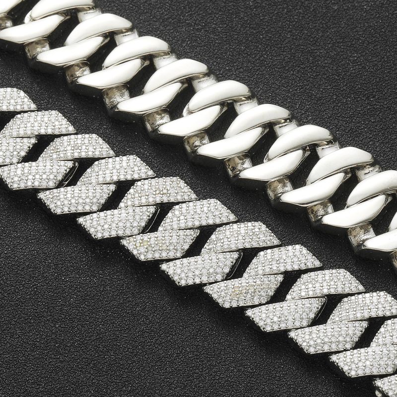 Meisa New Hip Hop 18MM Four Row Zircon Diamond Cuban Chain Personality Trend Necklace Men's Micro Inlaid Hip Hop Chain_voghion.com