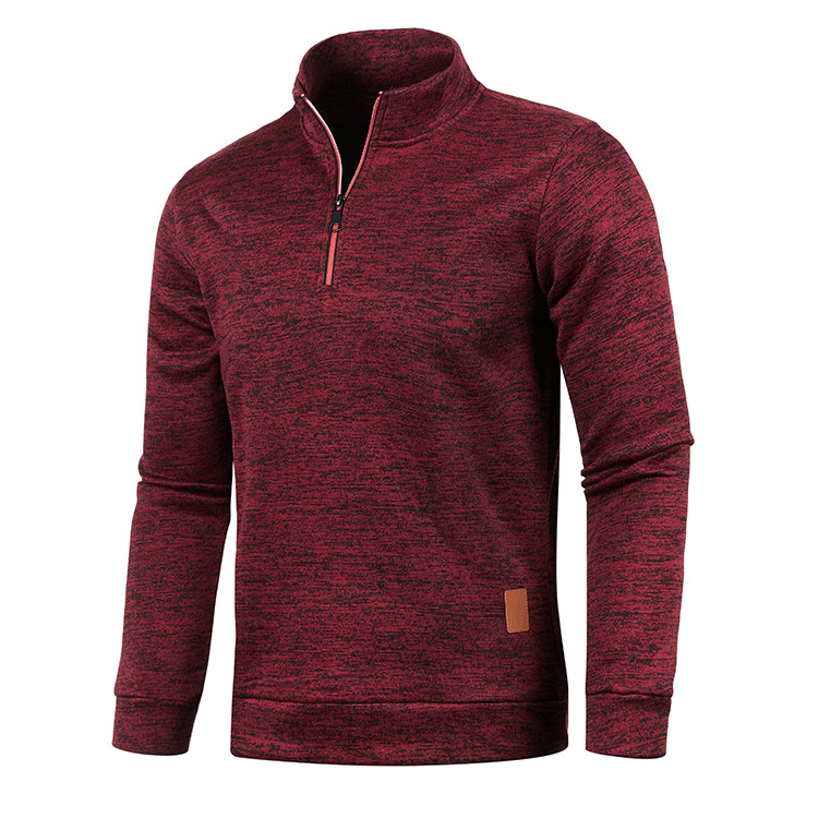 Herren-Strickpullover mit Viertelreißverschluss – Lässiger Herbst-Winter-Pullover mit weichem Futter, warme Langarm-Strickware, Übergröße_voghion.com
