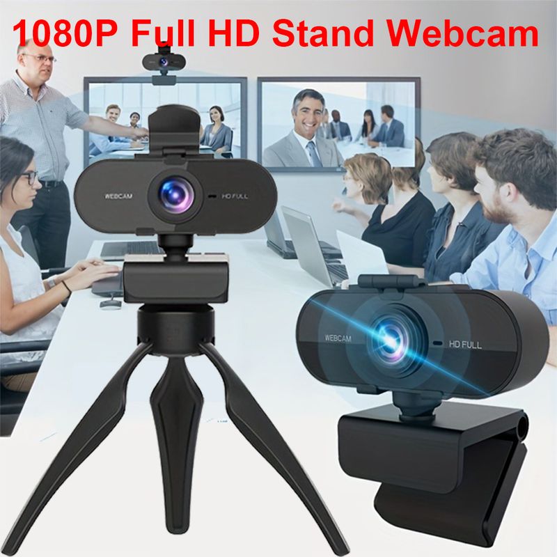 1080P Full HD Computer Webcam With Microphone Voice Call Conference Live Privacy Cover Stand Gaming Binding Live Web_voghion.com