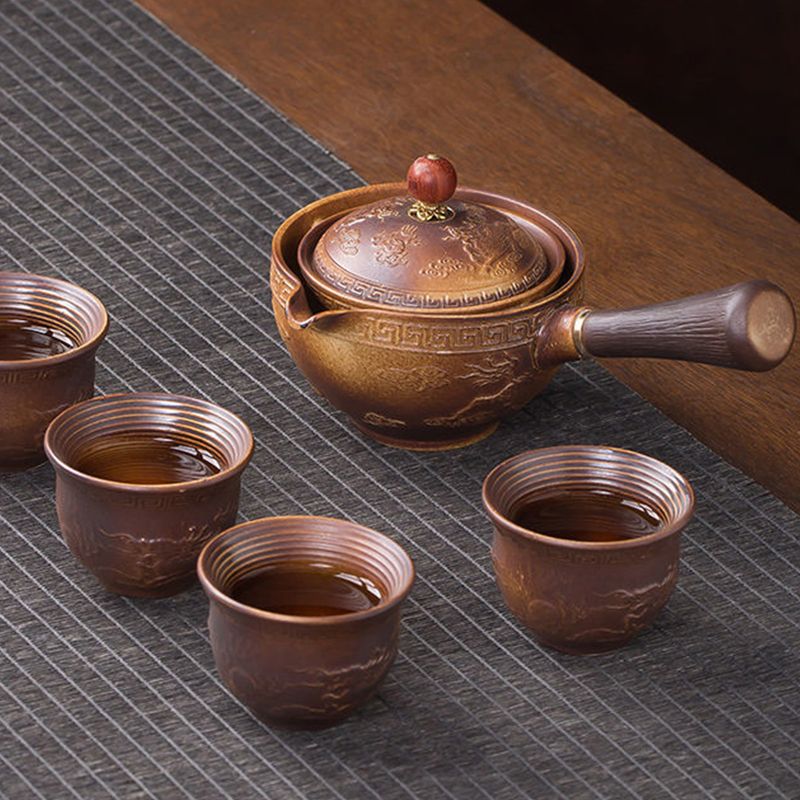 Ceramic Teapot Chinese Gongfu Tea Pot 360 Rotation Tea Maker Infuser Portable Single Pot 160ml Chinese Gongfu Tea Supplies_voghion.com