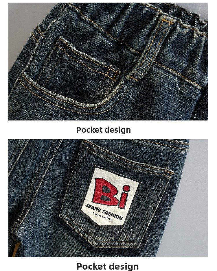 Outfit primavera autunno 2025 Nuovi vestiti alla moda per bambini con colletto rovesciato e patchwork di denim per ragazzi casual_voghion.com