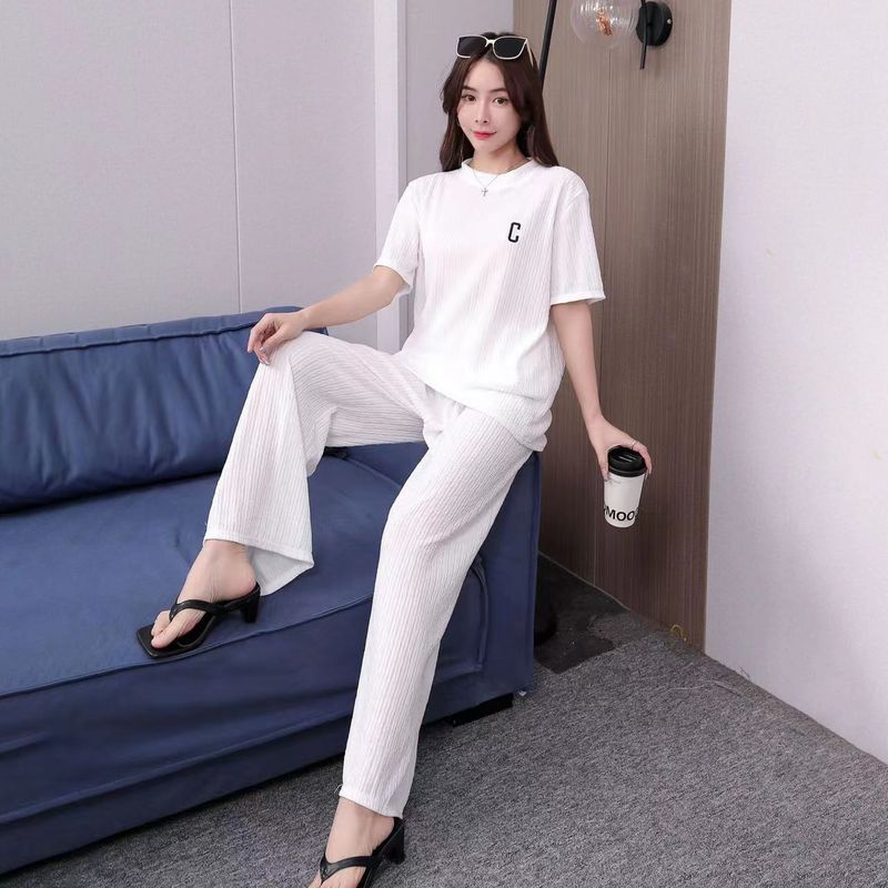 ChicShe Südostasien Cross-Border Chiba Stickerei für Damen Sommer Casual Fashion Set Kurzarm Lange Hose Zweiteilig_voghion.com