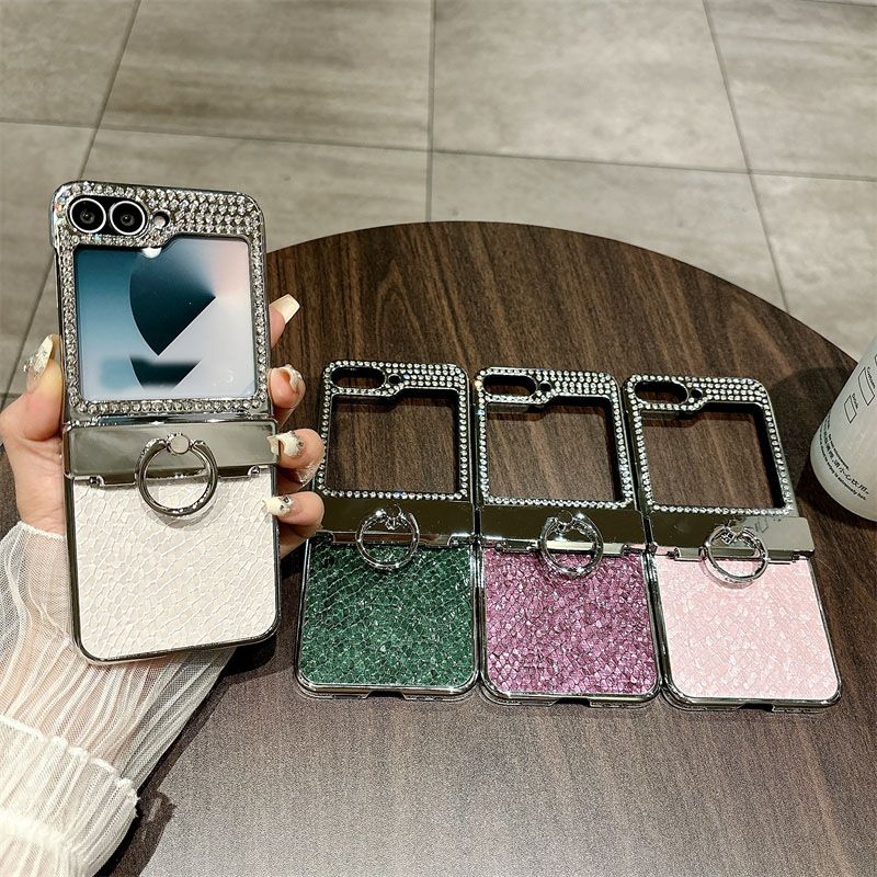 For Samsung Galaxy Z Flip 5 6 Luxury Glitter Diamond Ring Bracket Phone Case Cover_voghion.com