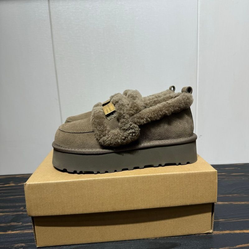 SF Express versandkostenfrei Dicke Sohle, Frottee-bestickte Schuhe, Winter 2025, Neuer Stil, Sangpo-Schafsfell, integriert, verdickt_voghion.com