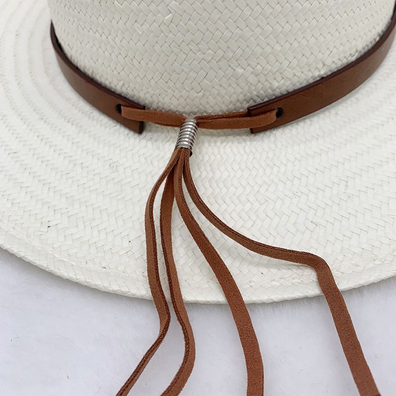 Sommerlicher Sonnenschutz, handgewebter französischer Panamahut, modischer klassischer Zylinder für Männer und Frauen_voghion.com