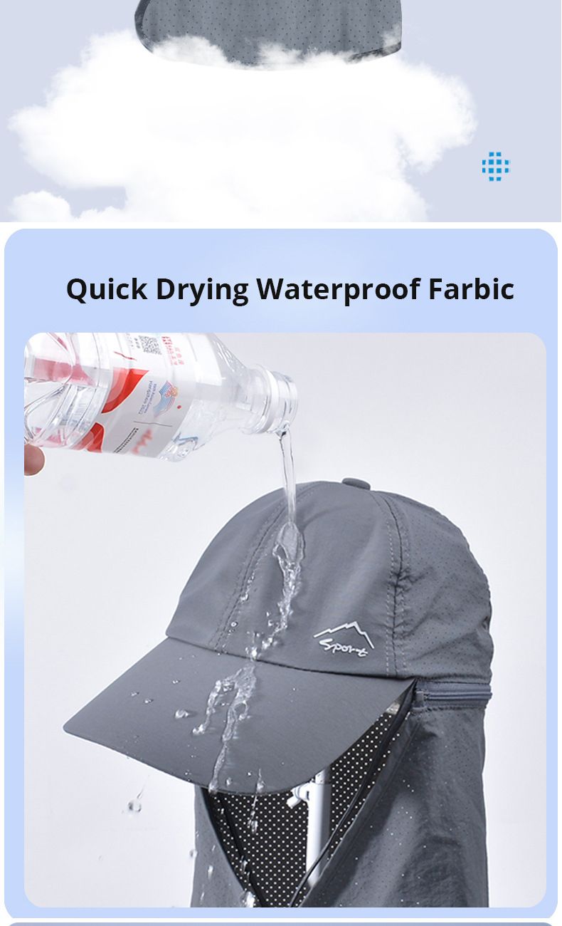 Cappello da baseball da uomo staccabile, estivo, anti UV, con patta per il collo, impermeabile, alla moda, per esterni, ad asciugatura rapida, con secchio_voghion.com