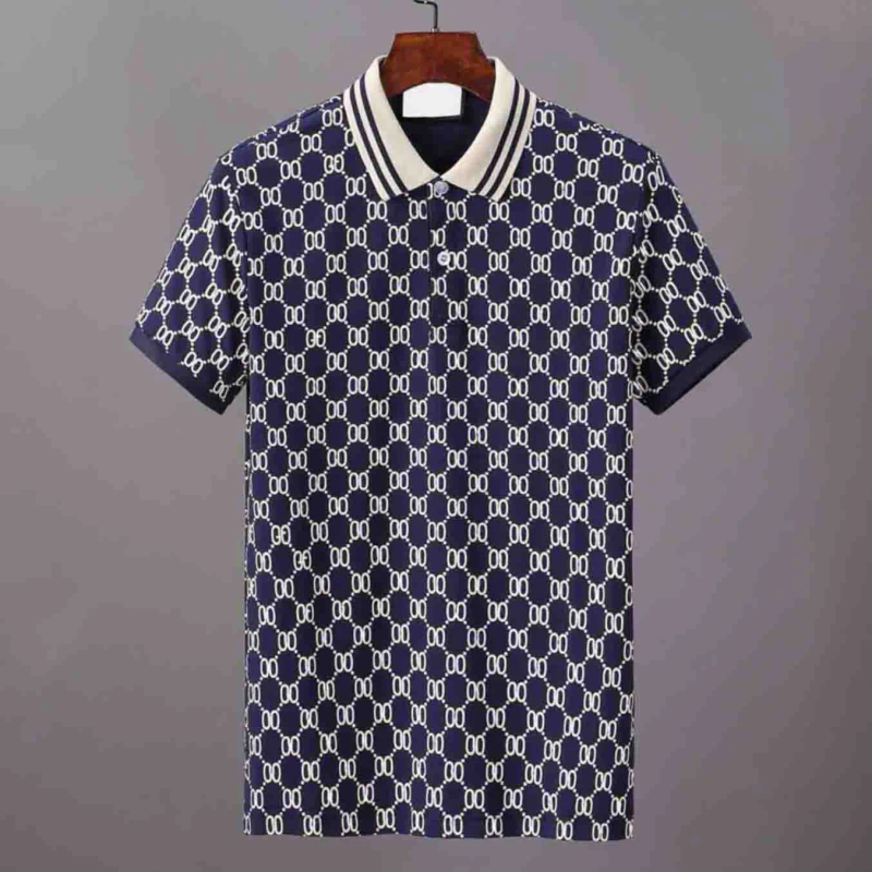 Męskie letnie swobodne koszulki bawełniane golfowe designerskie męskie polo z nadrukiem literowym modne polo_voghion.com