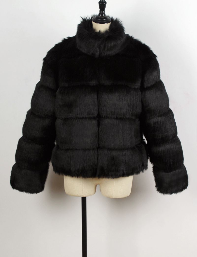 Damenbekleidung modische Pelzoberteile Damenmäntel Fuchspelz Kurzmäntel_voghion.com