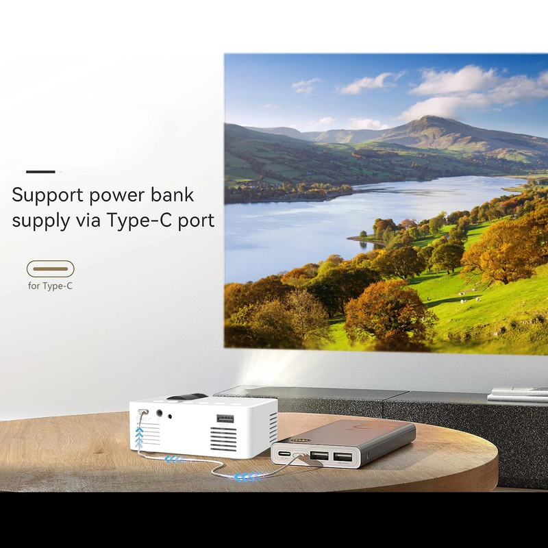YT100 Wireless Mobile Phone Mini Full HD Video Projector, Portable Outdoor Indoor Projector_voghion.com