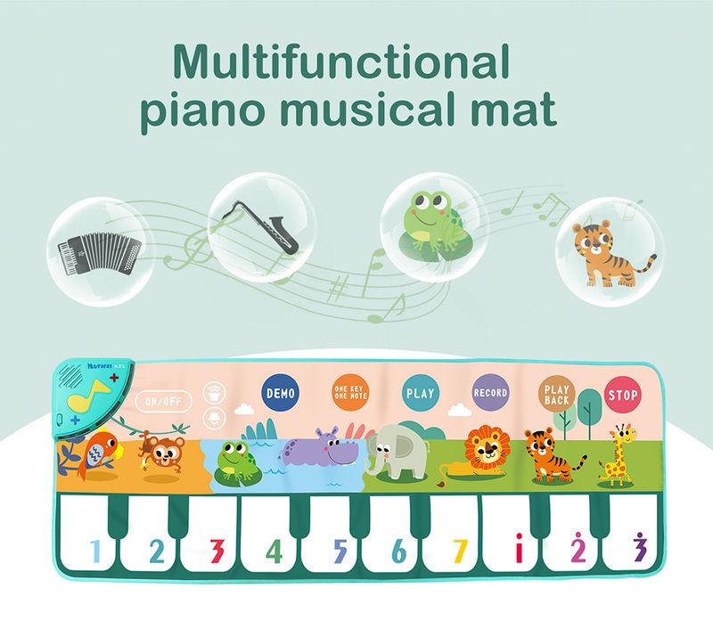 110x36cm Children's Music Piano Mat Fun Parent-child Dance Early Education Enlightenment Multifunctional Crawling Game M_voghion.com