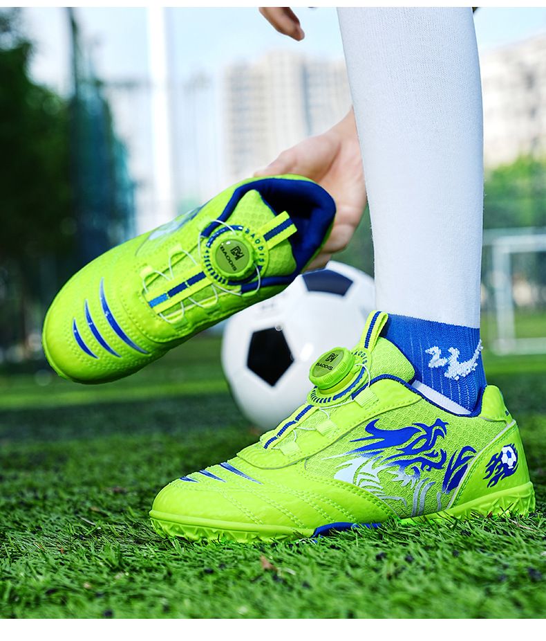 New Children's Soccer Mesh Rotating Buckle Spike Training Shoes For Primary Secondary School Boys And Girls_voghion.com