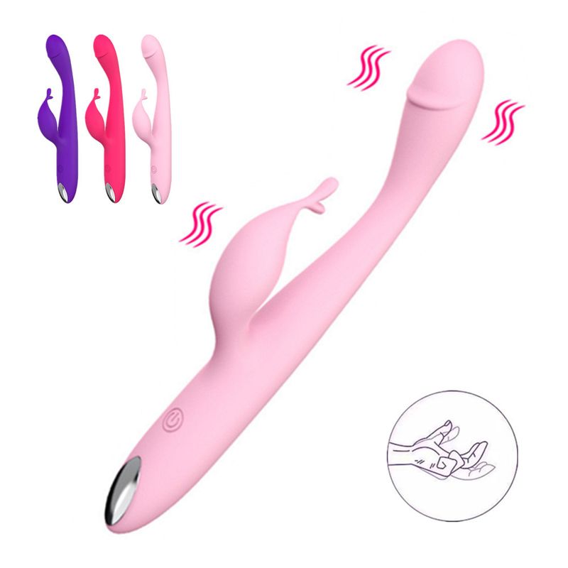 Vibromasseur de massage rechargeable Shirley pour femme, double point G, produits pour adultes_voghion.com