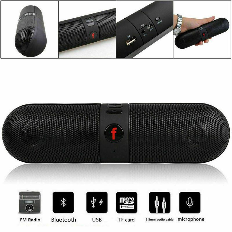 Portable Pill Wireless Bluetooth Outdoor Speaker Supports FM TF USB Functions ._voghion.com