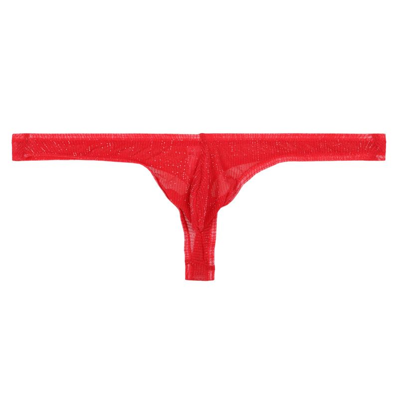 Men's Simple Underwear Mesh Thong Transparent Sexy Fun T-Pants Men 28DK_voghion.com