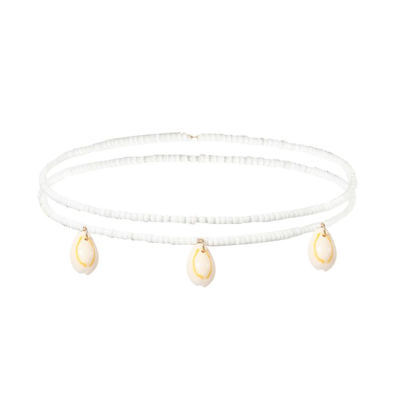 Chaîne de taille en alliage avec perles colorées et motif papillon et smiley pour femme_voghion.com