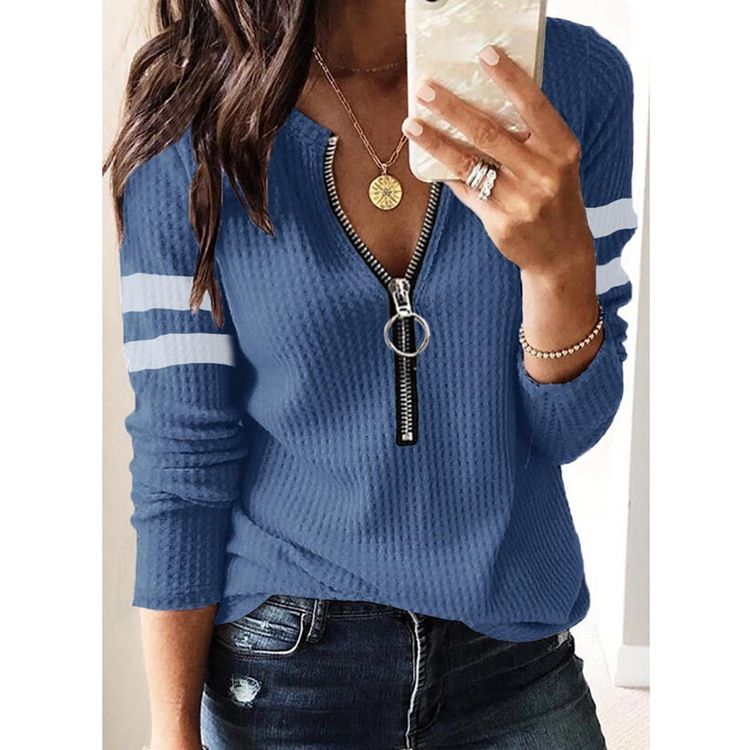 women's hot-selling knitted t-shirts long sleeves_voghion.com