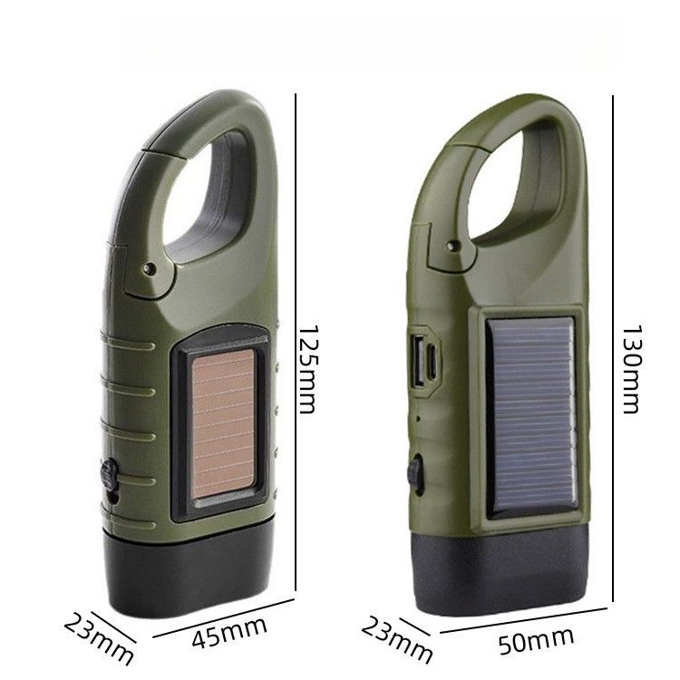 Solar Flashlight Hand Crank Power Generation Small Strong Light Disaster Emergency Reserve Camping Lighting Lamp_voghion.com