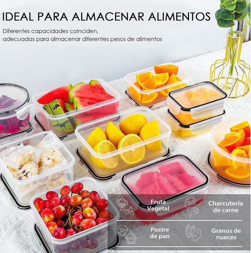Food Storage Containers Set - BPA-Free Plastic Meal Prep Containers Microwave & Freezer Safe Stackable Kitchen Organizers For Fridge & Pantry_voghion.com