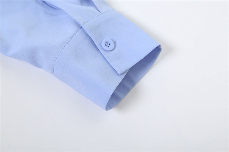 Damenbekleidung Sommer neue Damenbekleidung einfarbig locker langärmeliges Hemd modischer Rockanzug mit hoher Taille_voghion.com