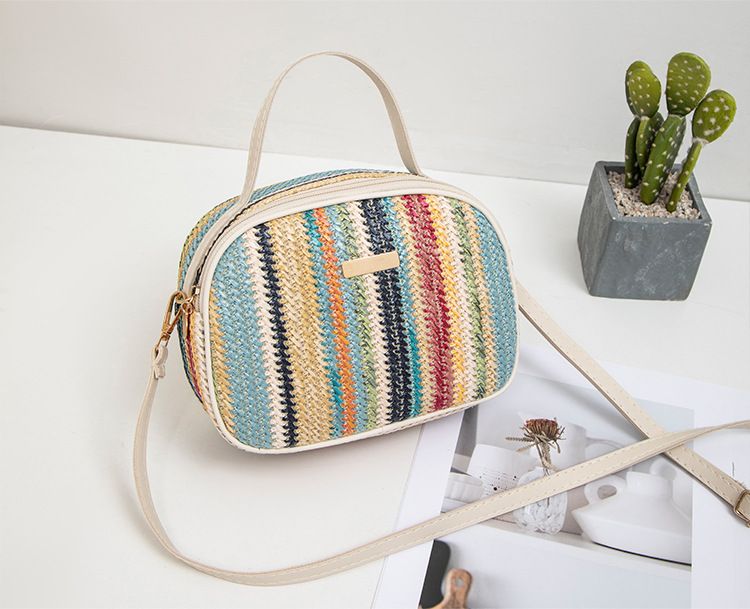 Women's Bag New Ladies Bag Straw Colored Hand Held Sequined Ladies Messenger Bag_voghion.com