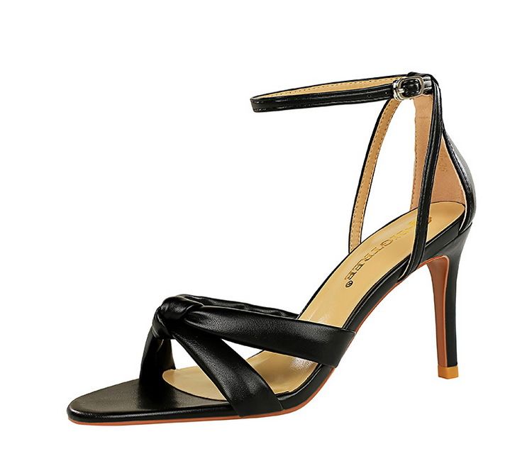 927-A6 Fashion Hollow Open Toe Cross Strap Summer High Heel Women's Shoes with Sandals_voghion.com