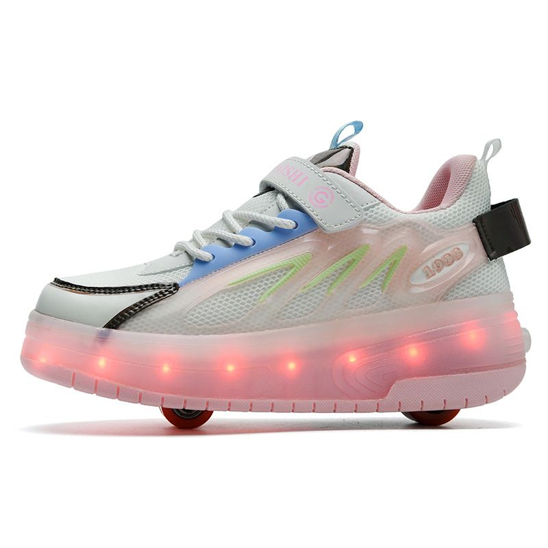 Kids Walking Shoes Boys LED Light Shoes USB Charging Girls Outdoor Sports Skates_voghion.com