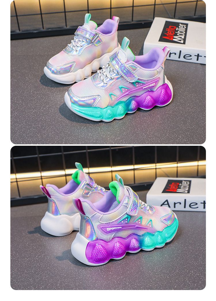 Kindersport 2024 Frühjahr/Sommer Neue atmungsaktive Mesh-Mädchenschuhe, leichte Laufschuhe mit weicher Sohle für Senioren_voghion.com
