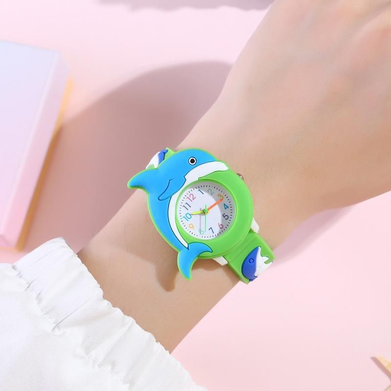 Cartoon Children's Watch Silicone 3D Student Cute Quartz Watch Dream Childlike Interest Dolphin Pattern Watch_voghion.com