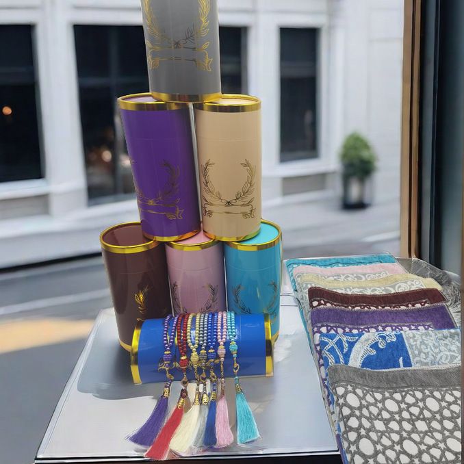 Hemtextil Bönefilt Rosenkranscylinder Presentask Presentset Resefilt Tasbi_voghion.com